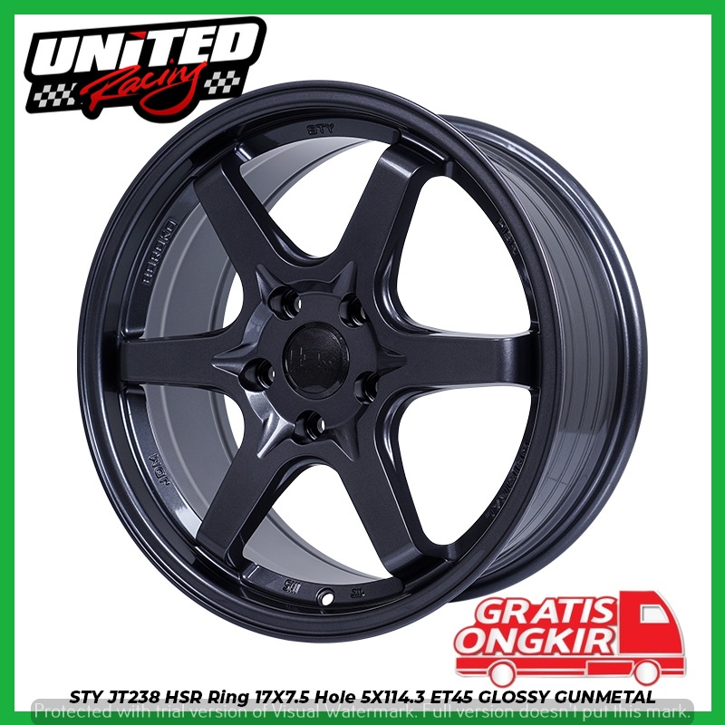VELG MOBIL RING 17 GUN METAL R17 HSR STY UNTUK BRV CIVIC TERRIOS CAPTIVA XL7 LUBANG 5X114,3