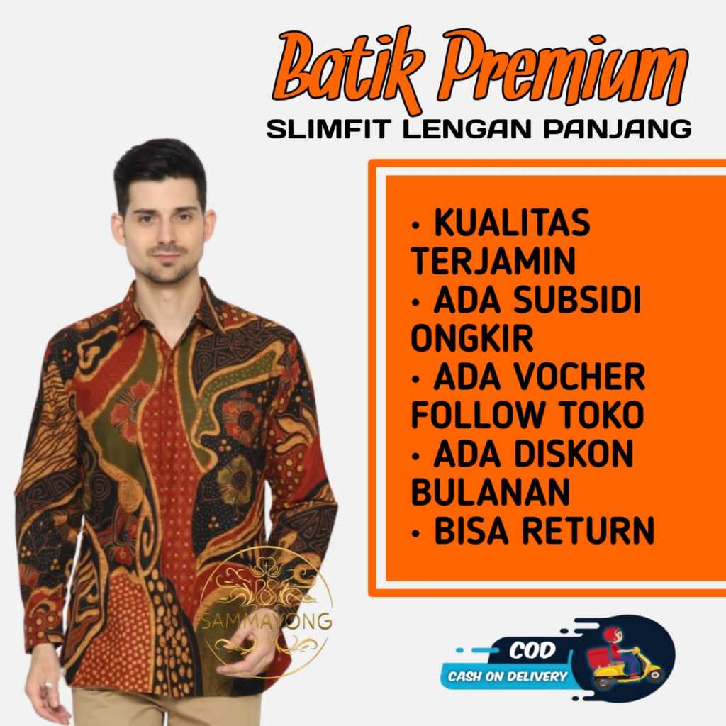 Batik Lasm Airlangga Kemeja Batik Pria Premium Slimfit Modern Lengan Panjang