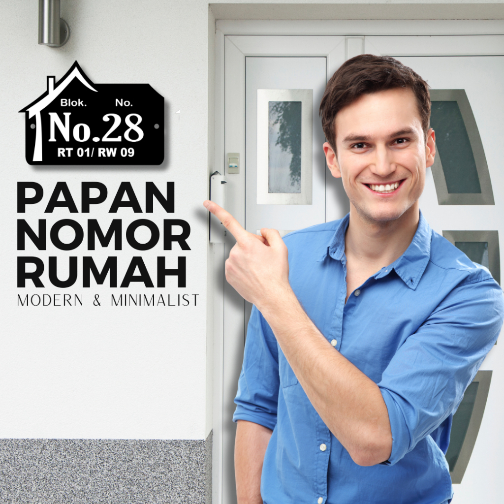 Nomor Rumah / Plat Nomor Rumah / Blok Nomor Rumah Akrilik Custom Unik Modern Minimalis Mewah Murah