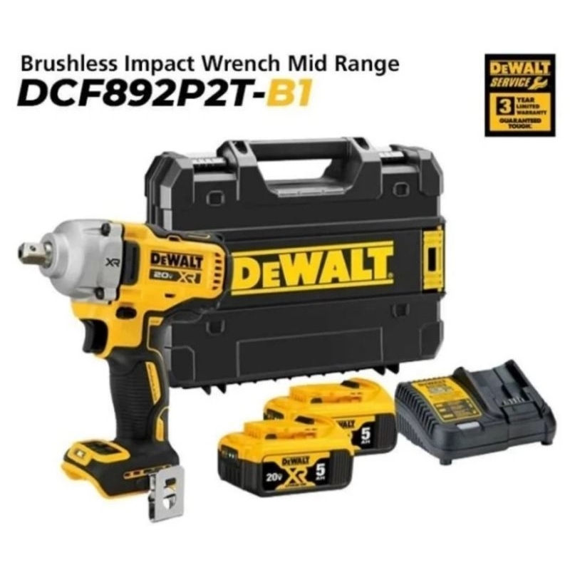 Dewalt DCF892P2T impact wrench Cordless 20V brushless mesin pembuka baut impact Dewalt Dcf892