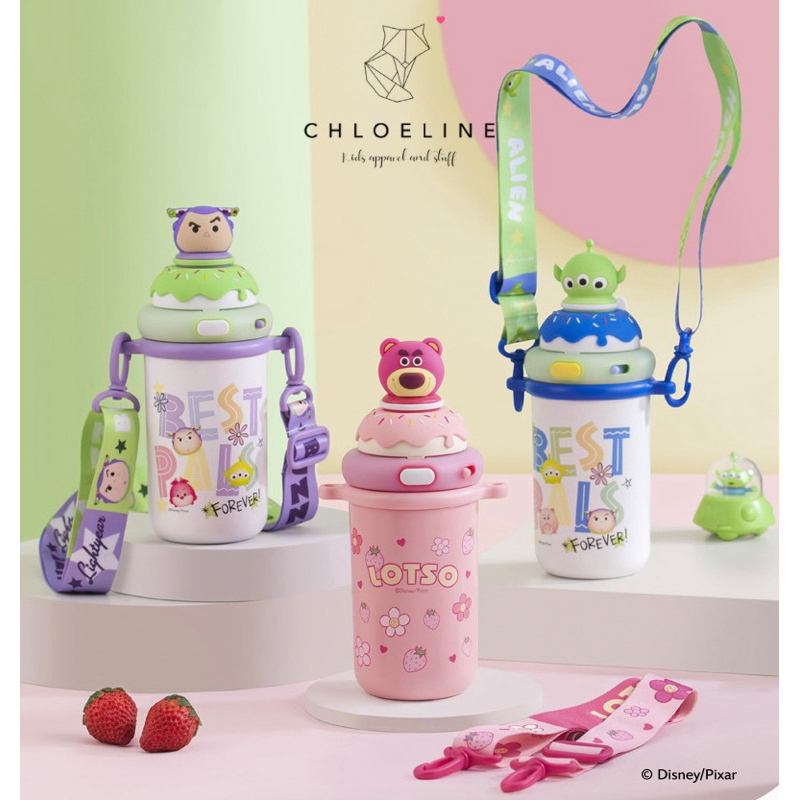 BOTOL MINUM DONAT ANAK STAINLESS SEDOT DAN TEGUK ANTI BOCOR BUZZ LOTSO ALIENO