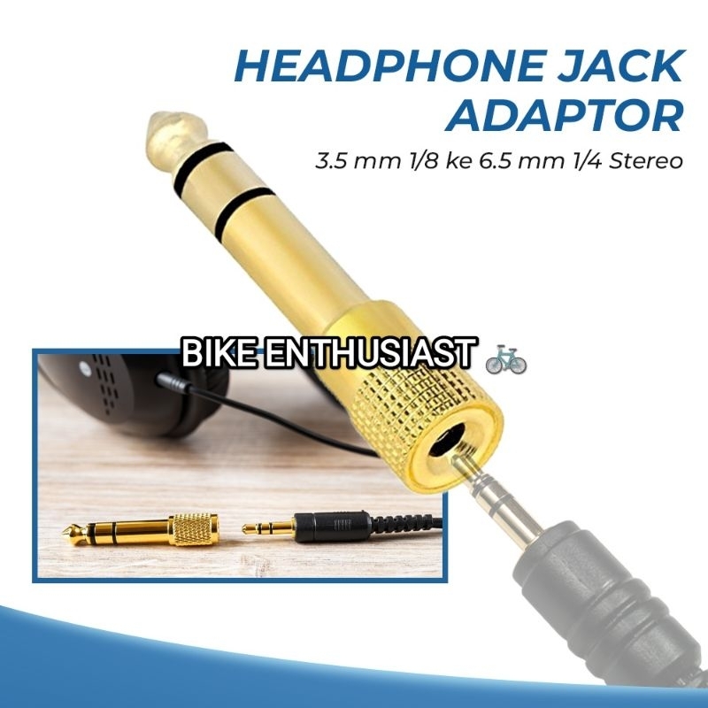 PJ1652 konektor adaptor aux jack 3.5mm ke 6.5mm headphone jack adaptor 3.5mm (1/8) ke 6.5mm (1/4) st