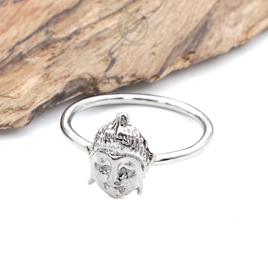 Cincin Kepala Budha Perak 925 Sterling Silver Asli