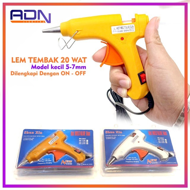 

Alat Lem Tembak Bakar 20W Hot Melt Gun HE Series kecil 20 watt On Off