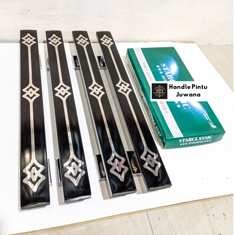 Paket 4 Gagang + Kunci Handle Pintu Kupu Tarung Motif Terbaru Elegan 45 Cm 60 Cm Gagang Pintu Rumah