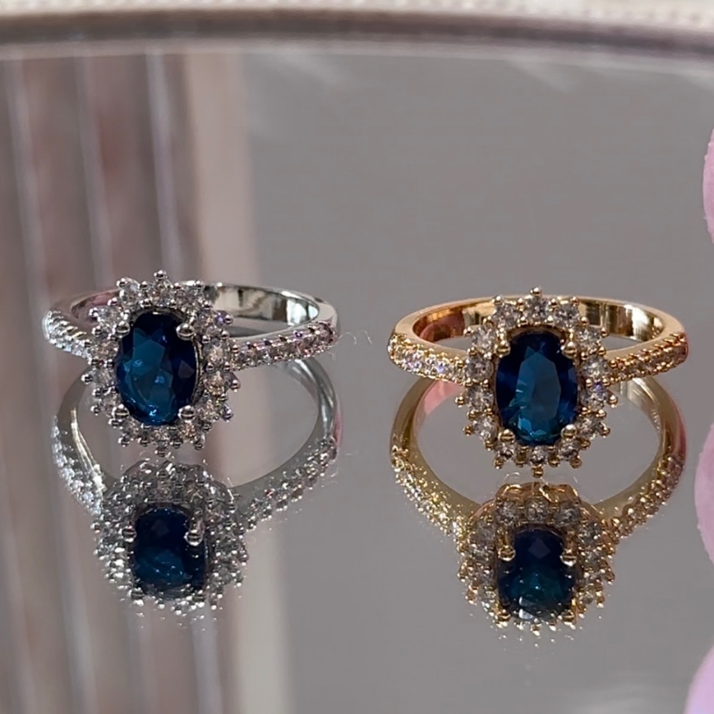 Beeverly-Cincin Xuping Mata Biru