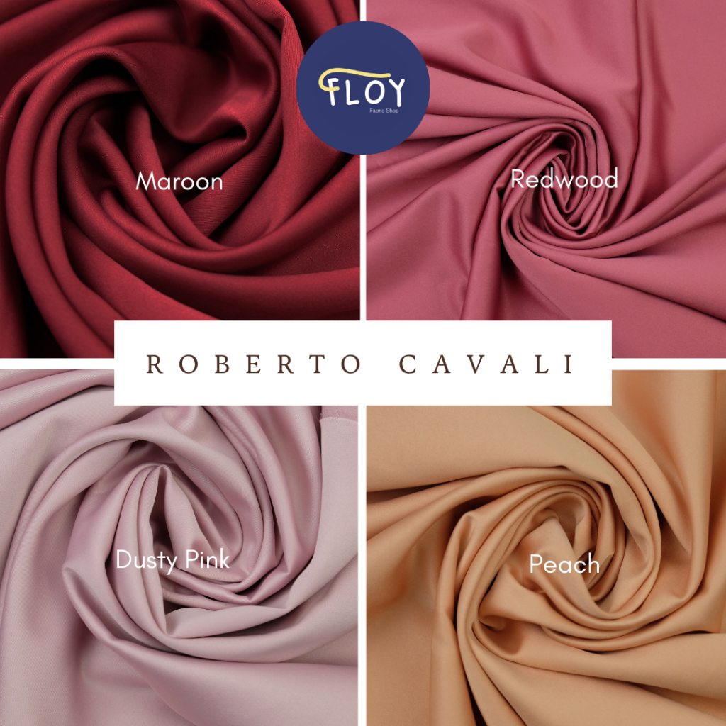 Floy fabric ROBERTO CAVALI Premium PER 1 METER kain eceran satin bahan dress atasan