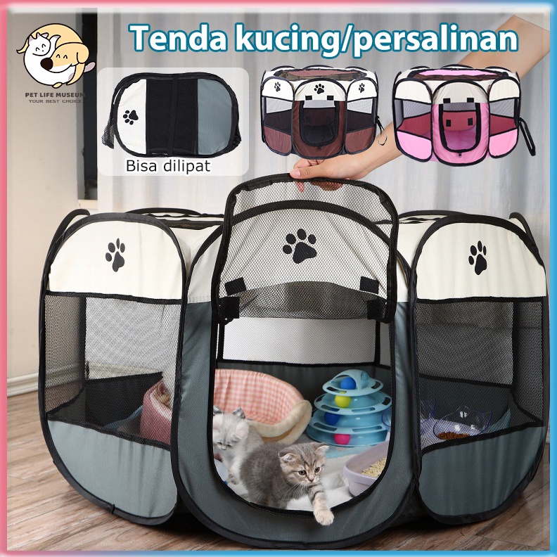 Import Terbaik Tenda kucing Kucing Anjing Kandang Lipat Hewan Bahan Kain kandang kucing portable Ten