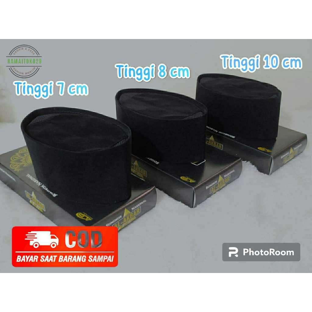 Peci Hitam Polos Ac Tinggi 8cm, 9cm, 10cm/Peci Murah/Grosir Peci