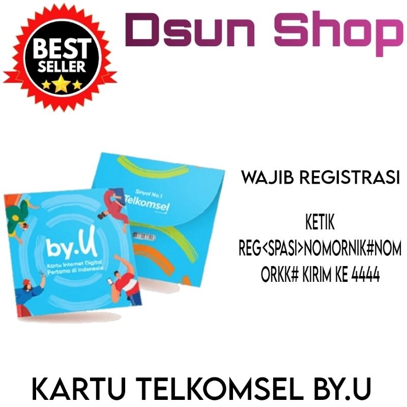 kartu perdana telkomsel by.u byu by u 0k kartu 3gb