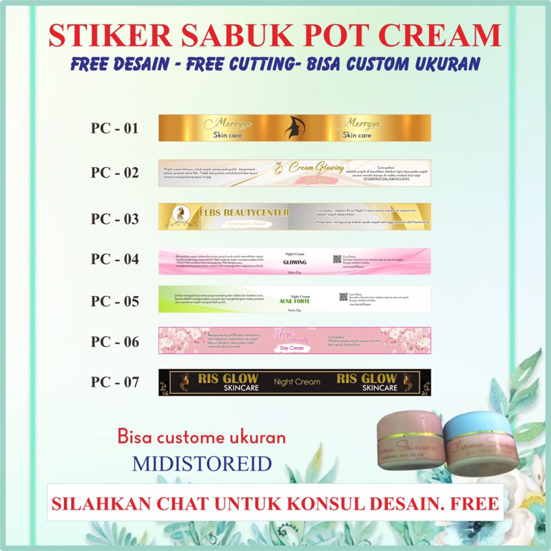 

TERMURAH STIKER LIST POT CREAM PAGI/MALAM/FLEK DLL MELINGKAR