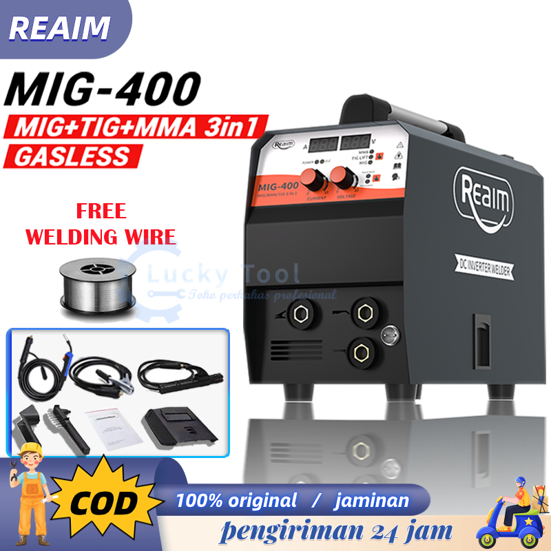 REAIM Mesin Las MIG-400  Inverter MIG/MMA 120A Mesin las MIG-400 Mesin Las Listrik trafo las welding