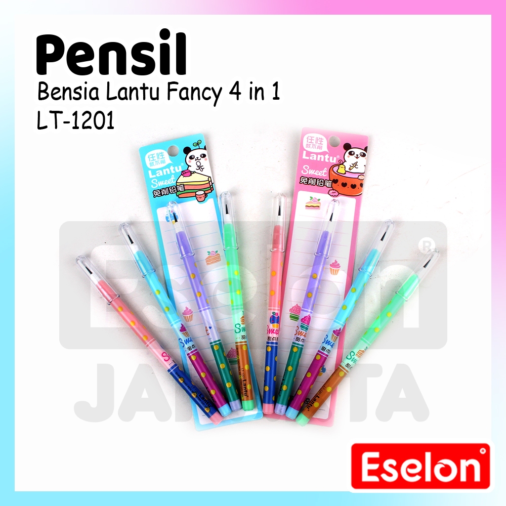 

[ES.JKT] 1pak Pensil Bensia Lantu LT-1201/ 1Set Isi 4 Pensil Bensia Lucu