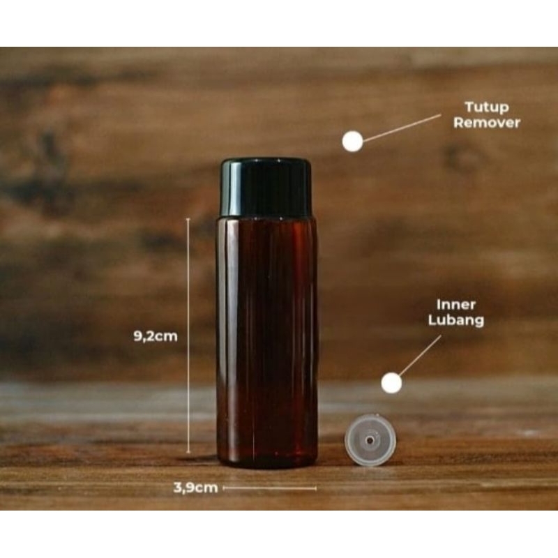 BOTOL YARDLEY 100ML AMBER TUTUP REMOVER HITAM/BOTOL TONER 100ML COKLAT