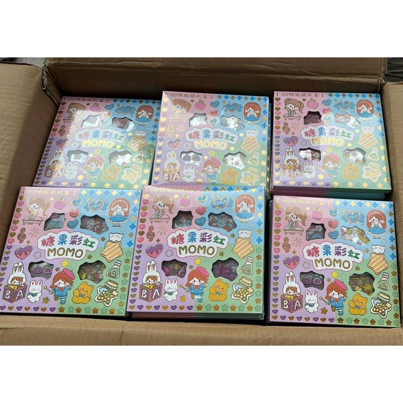 

(GA777) Sticker MOMO warna satuan dan warna Rainbow Mix Warna Original / Stiker MOMO Kartun Waterproof Original Isi 100pcs / Stiker Sticker Momo Waterproof Warna Warni 4 Warna 100 Lembar
