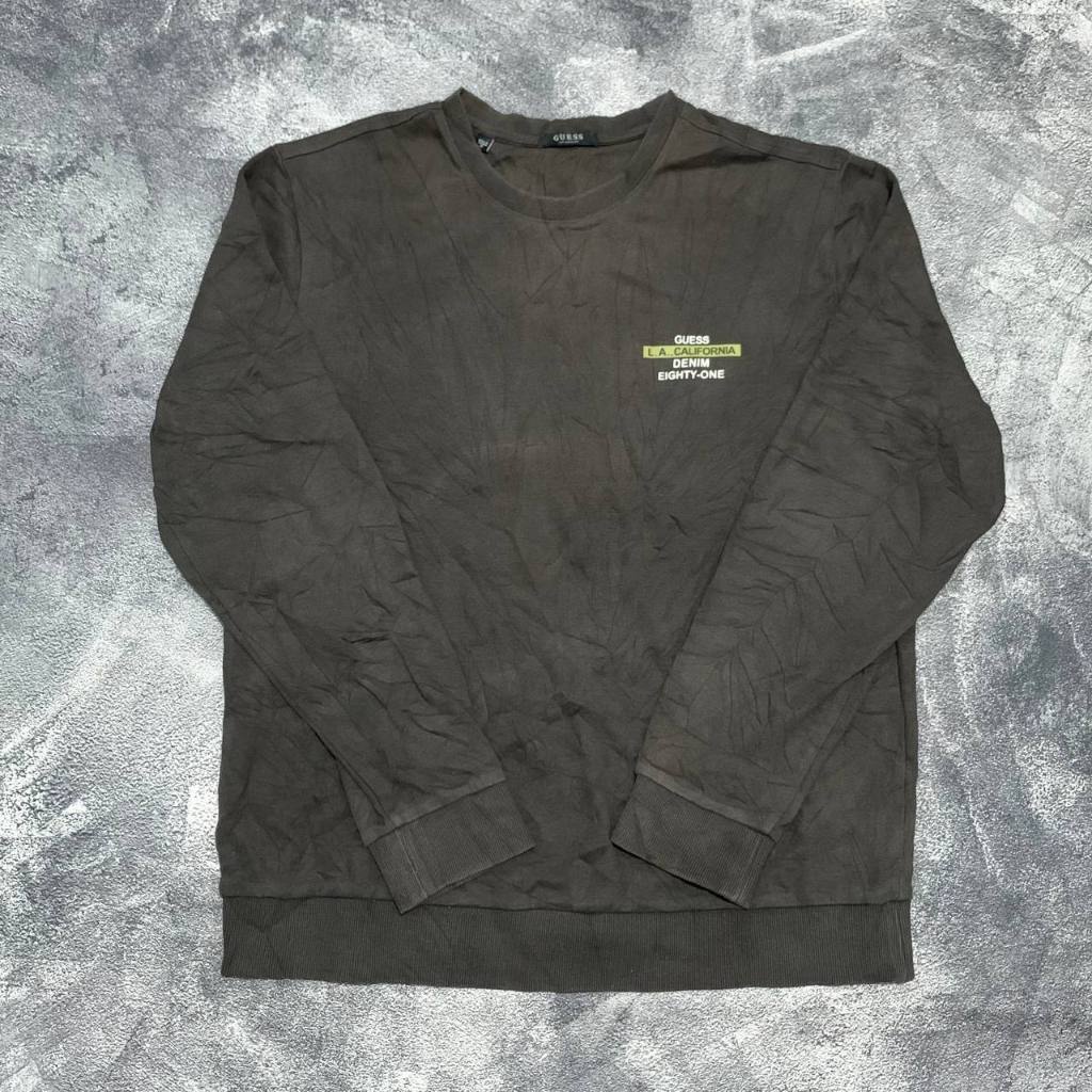 Crewneck Guess Small Logo Hijau Army