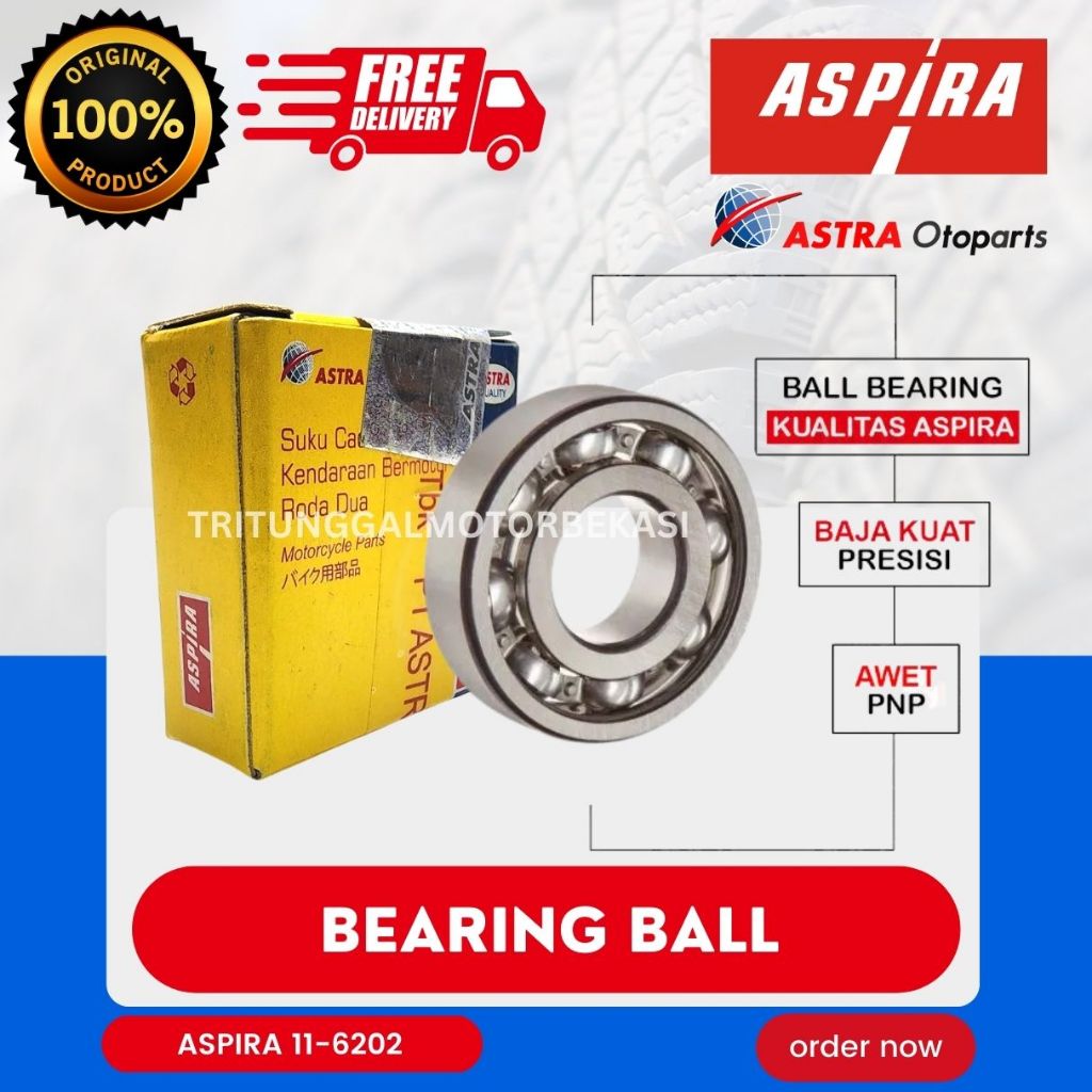 [READY COD] BEARING MOTOR ASPIRA 6202 / UNTUK SEMUA TIPE MOTOR / BEARING BALL / KLAHAR / LAHER ASPIR