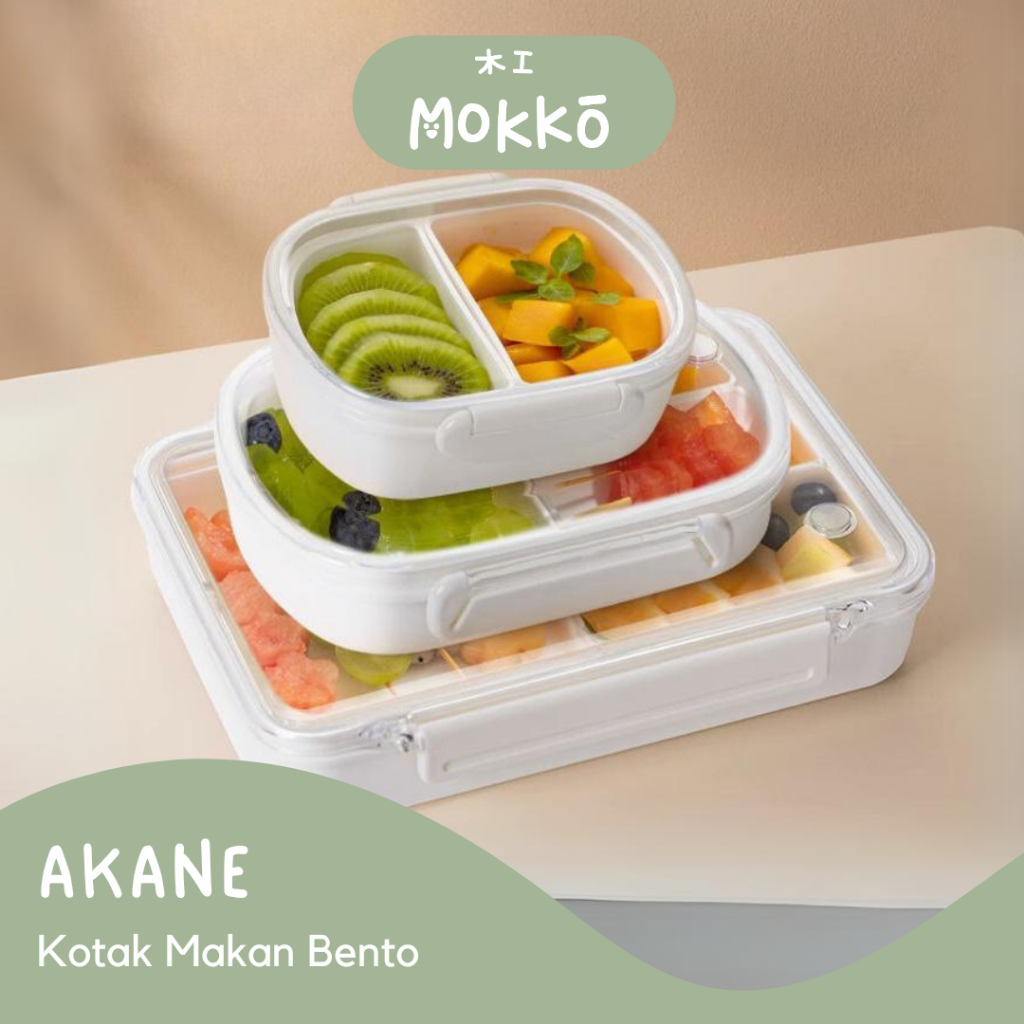 MOKKO - AKANE Wadah Set Makan Mudah Kotak Set Makanan Minimalis Lunch Box Makanan Wadah Simpan Nasi 