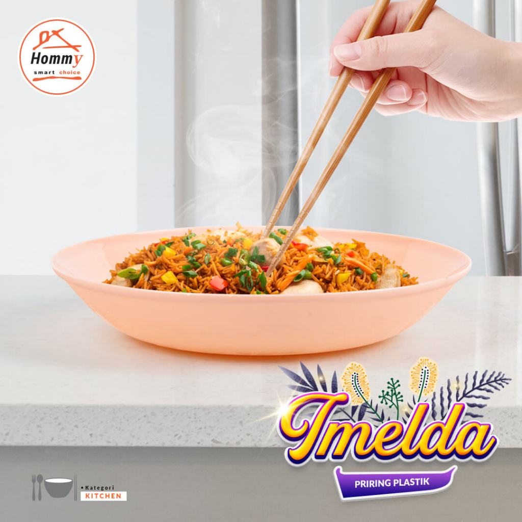 Hommy Piring Plastik Imelda / Kittchen Set / Houseware / Perlengkapan Rumah / Perlengkapan Dapur / B