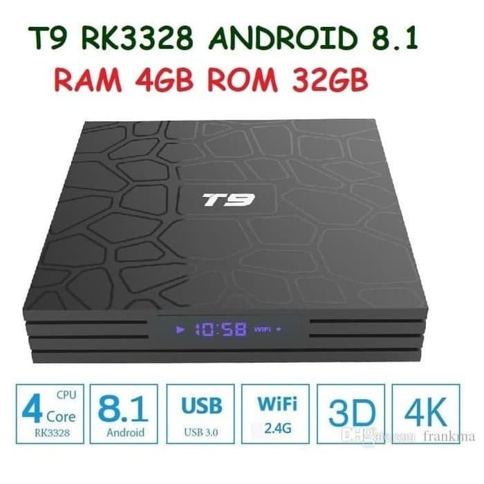 T9 Android 8.1 TV Box 4GB 32GB RK3328 WIFI Dual Bluetooth 4.0 HDMI
