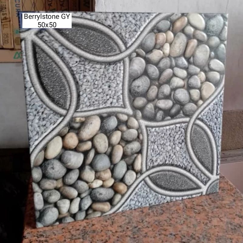 Keramik Lantai Kasar Carport 50x50 BERRYLSTONE GREY Mulia