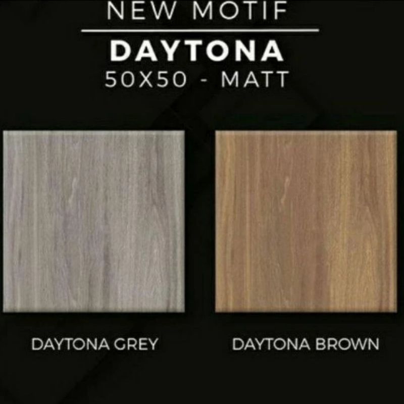 {ONGKIR DILUAR APLIKASI} Keramik Lantai Matt Motif Kayu 50x50 DAYTONA SERIES Platinum KW2