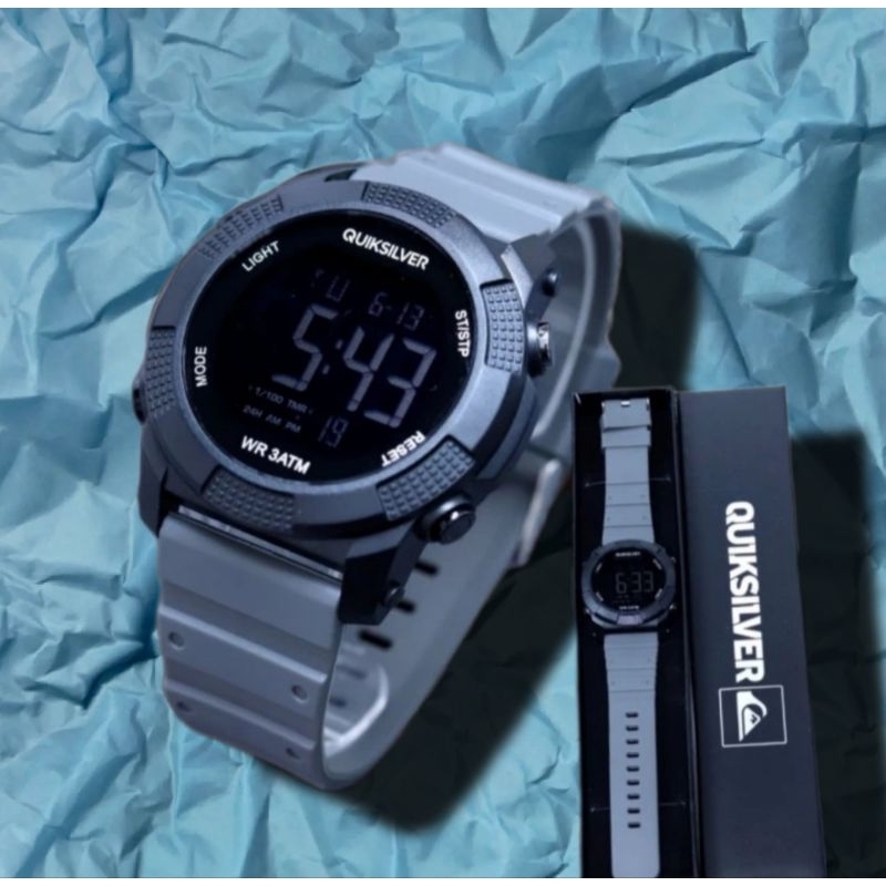 jam tangan sport pria quiksilver digital tali ruber