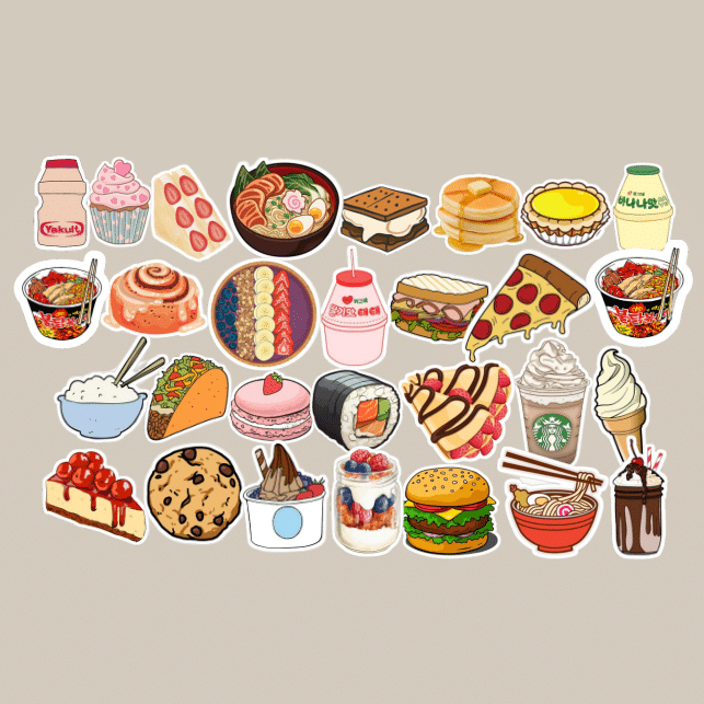 

STICKER PACK MAKANAN | STICKER MAKANAN LUCU | STICKER KOPER BUKU LAPTOP