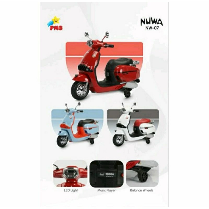 Ready Motor Aki Vespa Matic Anak PMB NW-07 NUWA (Makassar)
