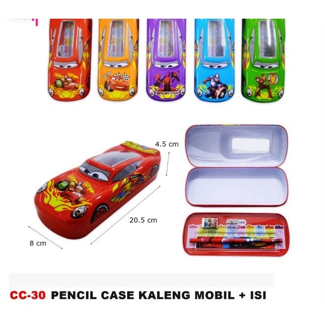 

Tempat Pensil Kaleng Karakter cars + Isi / Kotak Pensil Kaleng