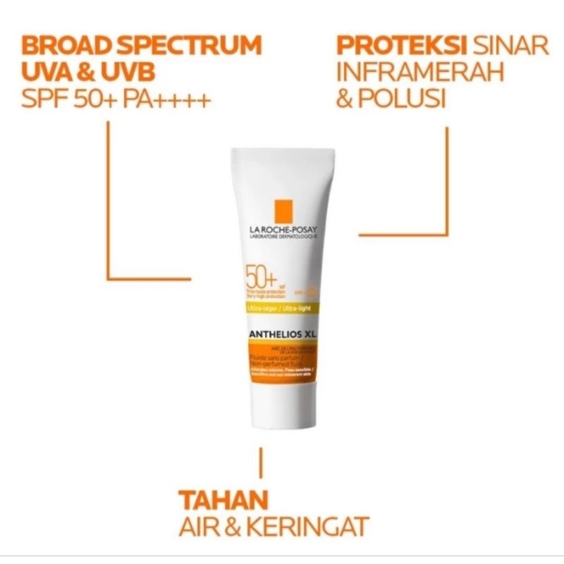 LA ROCHE POSAY ANTHELIOS SPF 50+ UVA UVB Sunscreen Sunblock 3ml ORI Anti Matahari Made in France Tra