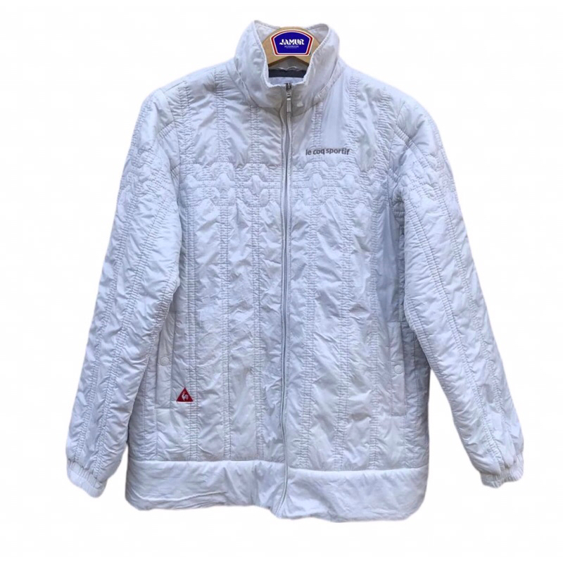 JAKET PARASUT LECOQ SPORTIF WHITE MILK