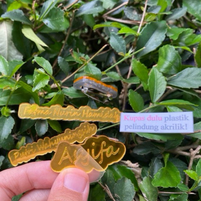 [JAS] Bros Jilbab Akrilik Gold/Bros Hijab Estetik/Bros Jilbab Custom Nama/Pin Jilbab Nama