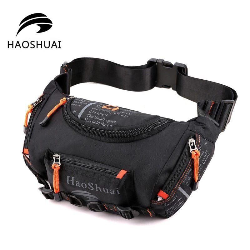 HAOSHUAII 5130 Tas Selempang Pria Waistbag Pria Waterproof Tas Tabung cowok casual