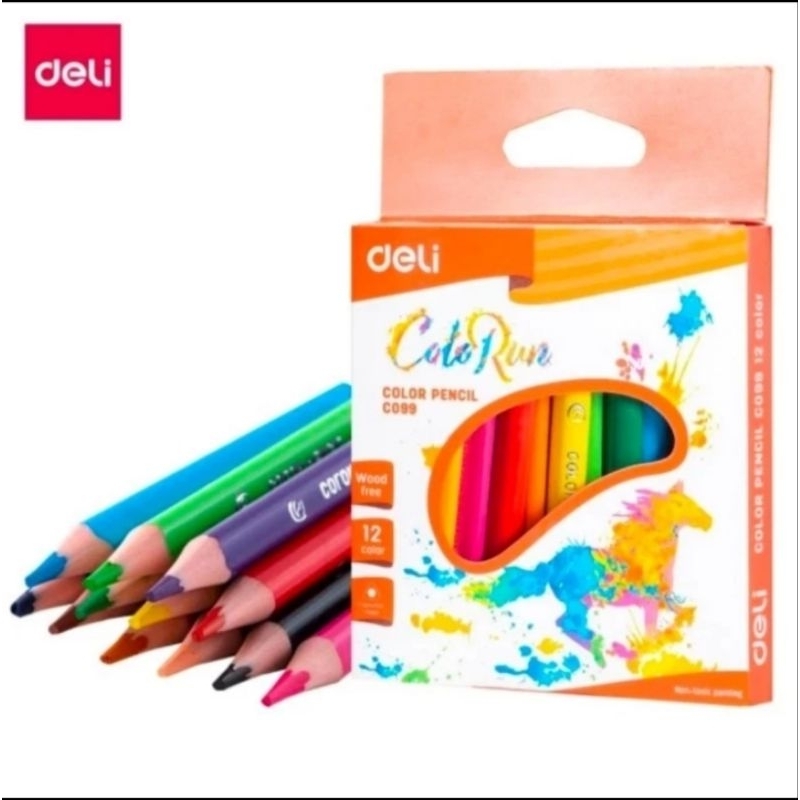 

YENYEN_ATK Pensil Warna Deli Colorun 12 Warna Pendek EC09900