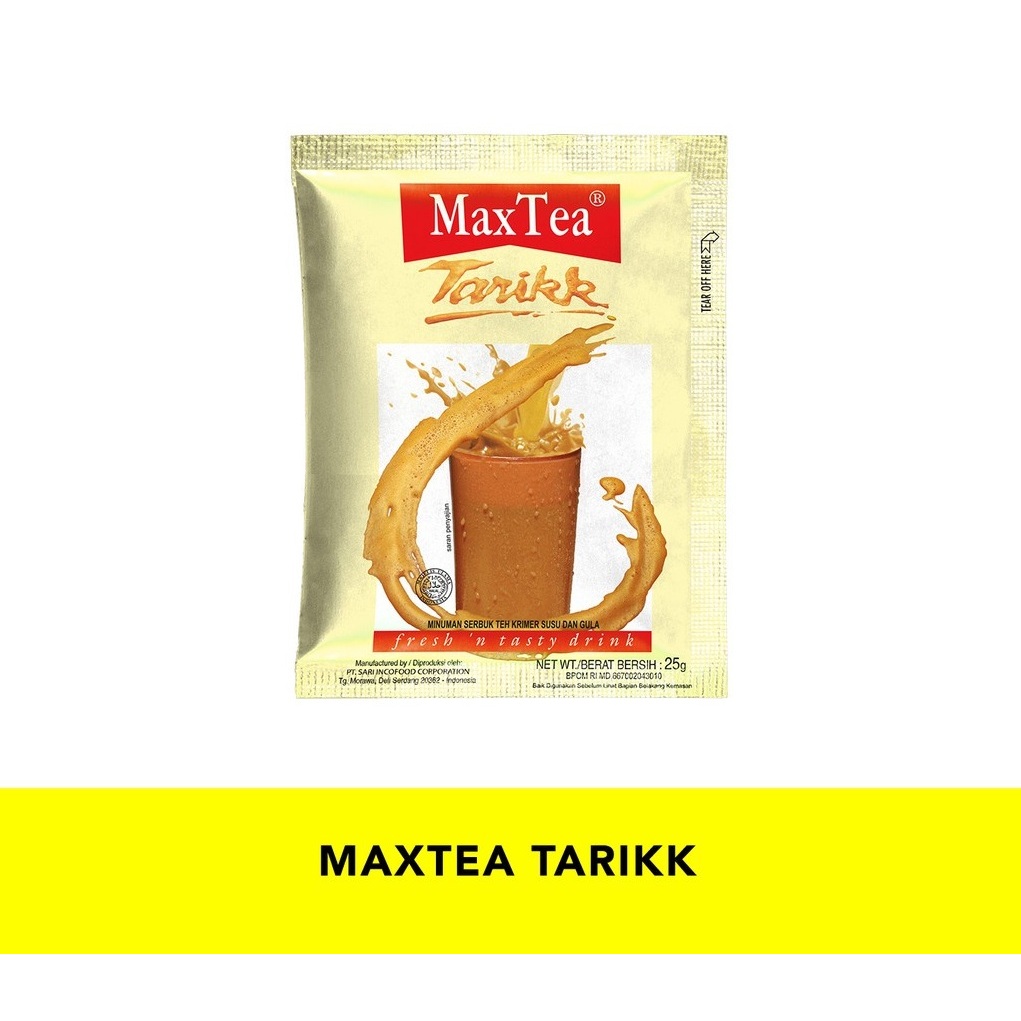 

Max Tea Teh Tarik Renceng (10 Pcs) minuman serbuk teh susu instant