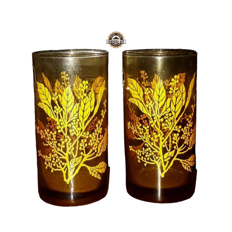 Gelas lawas motif bunga