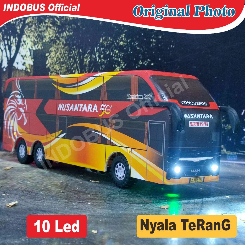 Miniatur Bus Bis Nusantara Double Decker