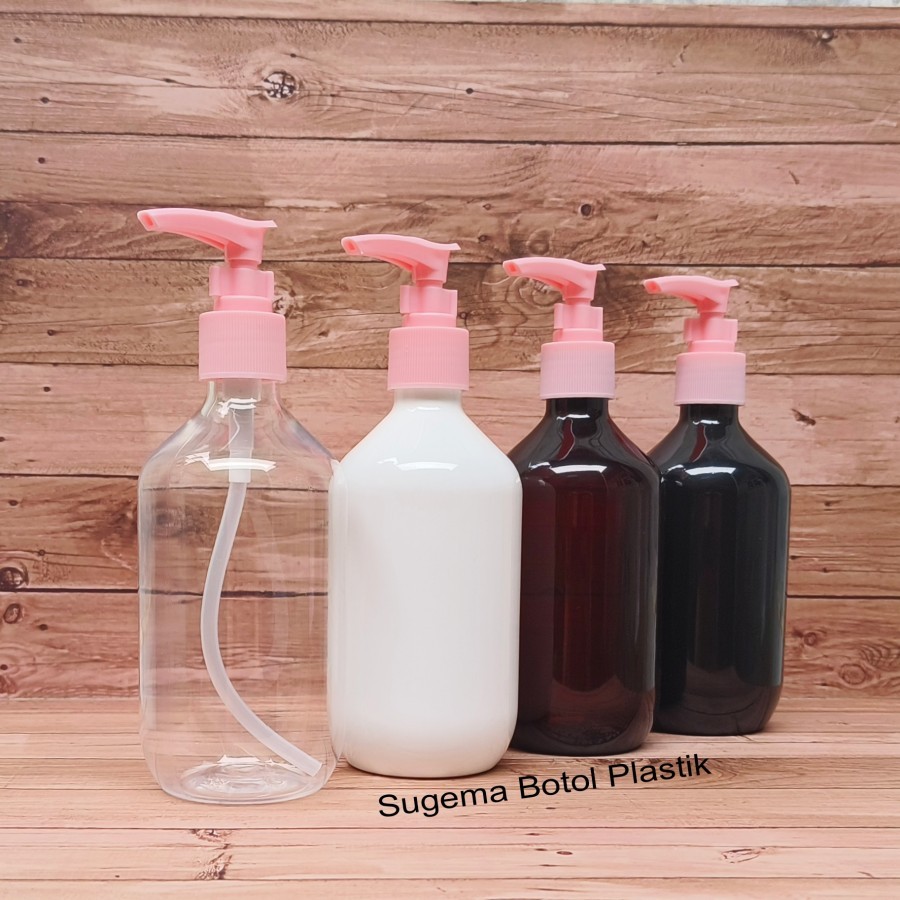 botol pump 300 ml mada tutup pump lotion clip pink / botol pump 300 ml