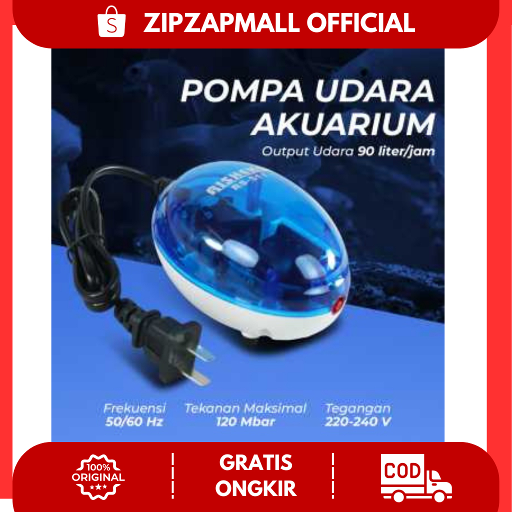 Pompa Udara Akuarium 1.5W / Pompa Gelembung Udara Aquarium Akuarium Kolam Tangki Ikan Oksigen Mini K