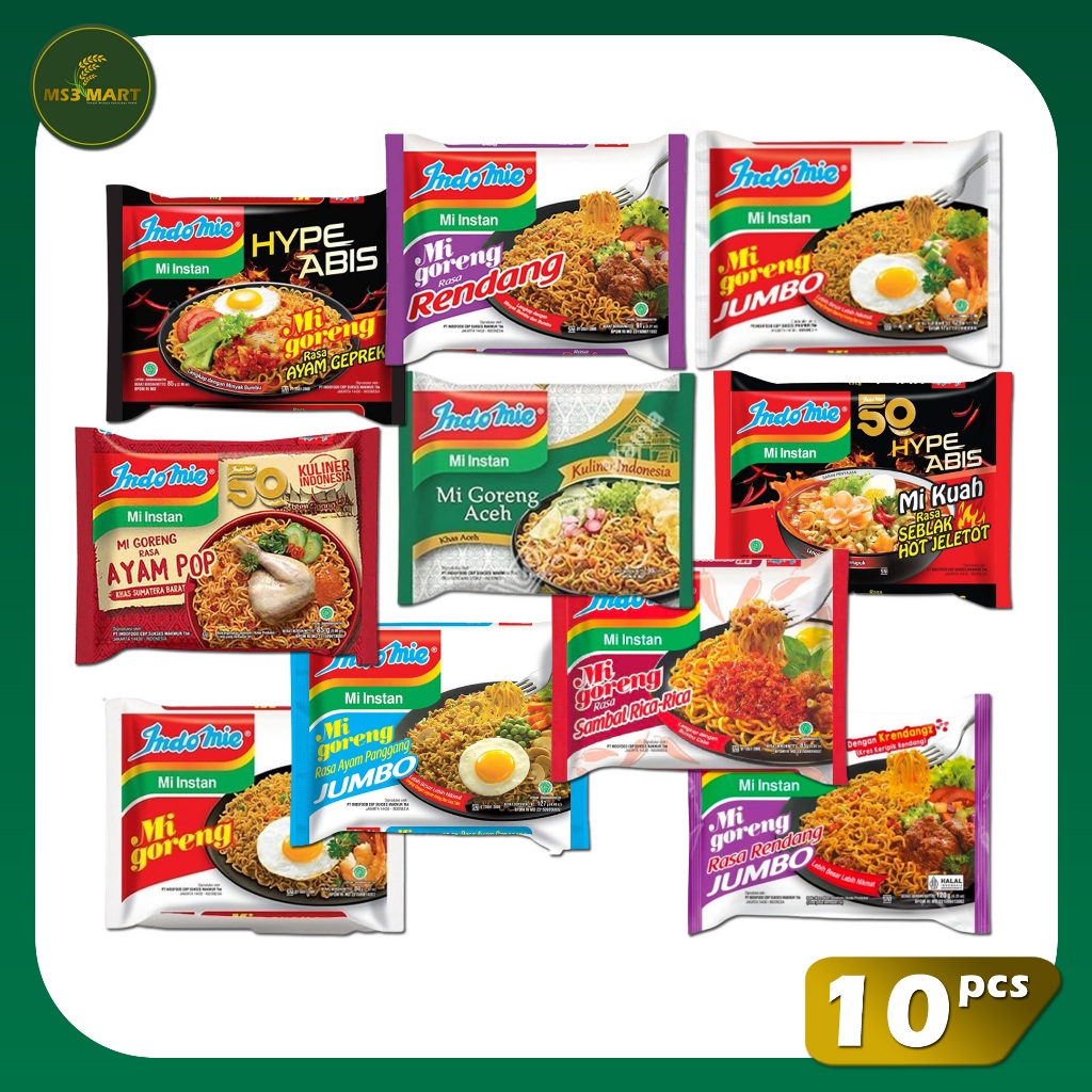 

Indomie All Varian Semua Rasa Goreng Kuah Jumbo 10 Pcs | MS3 Mart