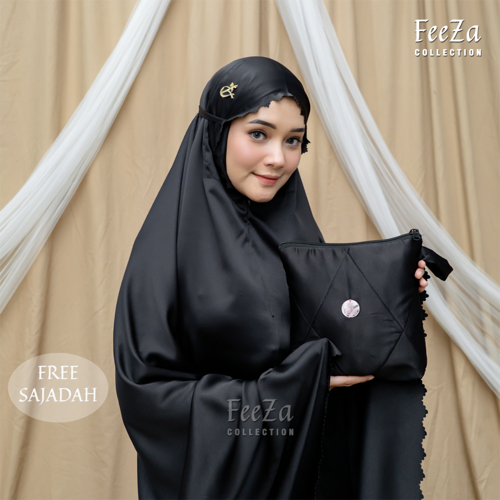 Mukena Dewasa FeeZa 2in1 Laser Cut Set Sajadah Tas - Mukenah Dewasa Mukena Traveling Mukena Travel M
