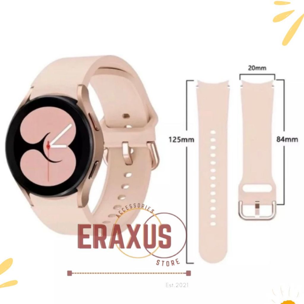 Eraxus Tali✅ Strap Silicone Samsung Galaxy Watch 4 Classic 40mm 42mm 44mm 46mm / Galaxy Watch 3 4 5 6 Classic 47mm 43mm 41mm / Galaxy Watch 5 Pro 45mm Tali Pengganti Jam Silikon Polos 20mm Galaxy Watch Active 2