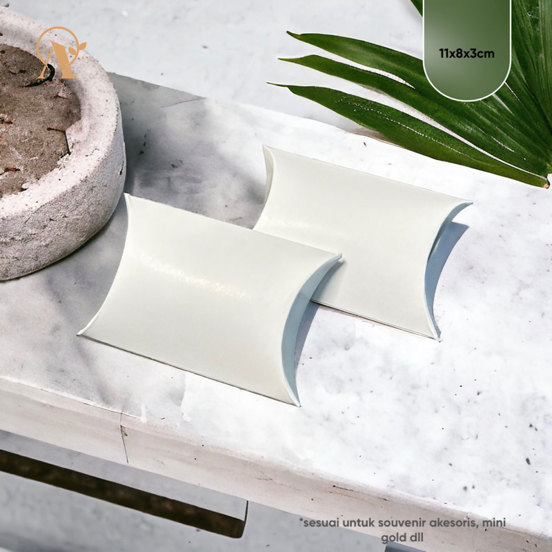 

Ashadewi Gayatri - Pillow Box XS / Extra Small (8x11 cm) : White Ivory 270gr/ Paper Box / Paper Packaging