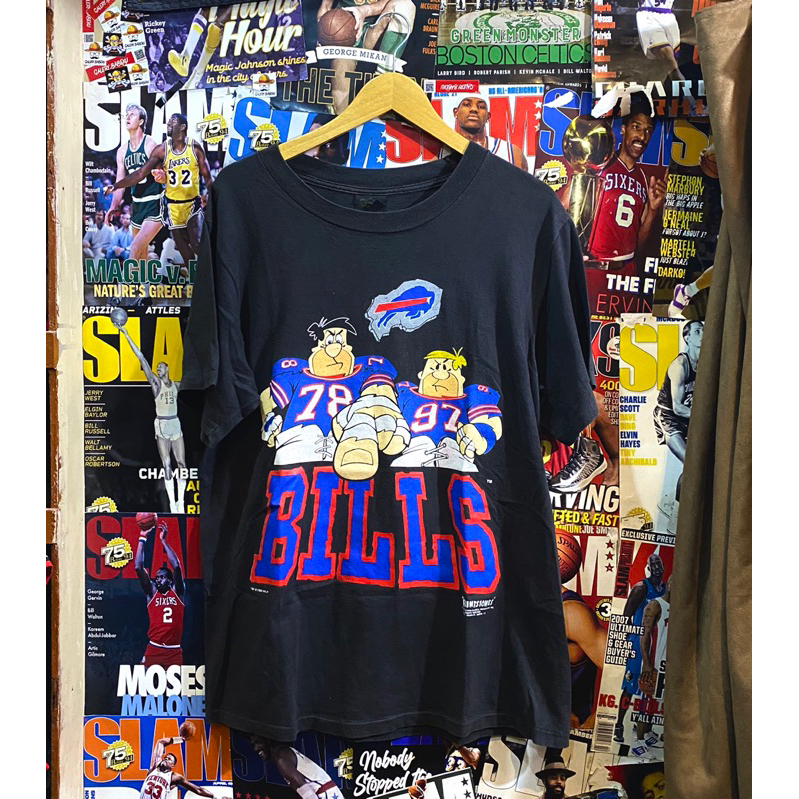 Kaos Changes The Flintstones ft NFL Buffalo Bills by Hanna Barbera  1993 Single Stitch Atas Bawah vi