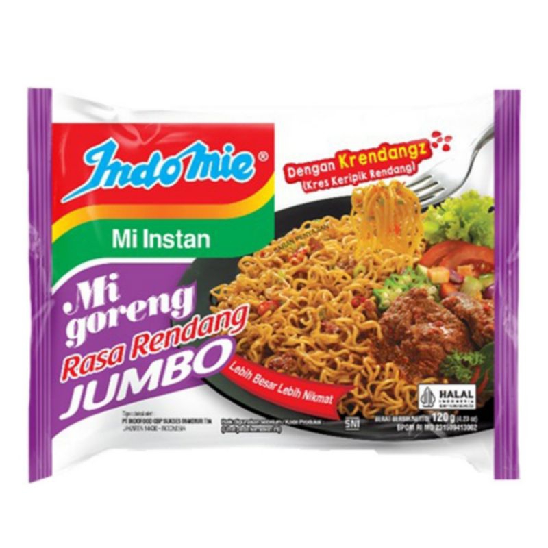 

[ 10 Pcs ] Indomie Mi Goreng Jumbo Rendang 120gr