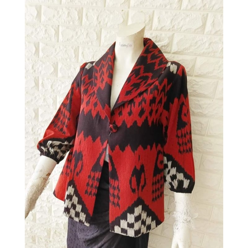atasan tenun wanita baju tenun Jepara blazer tenun blazer jumbo blazer batik