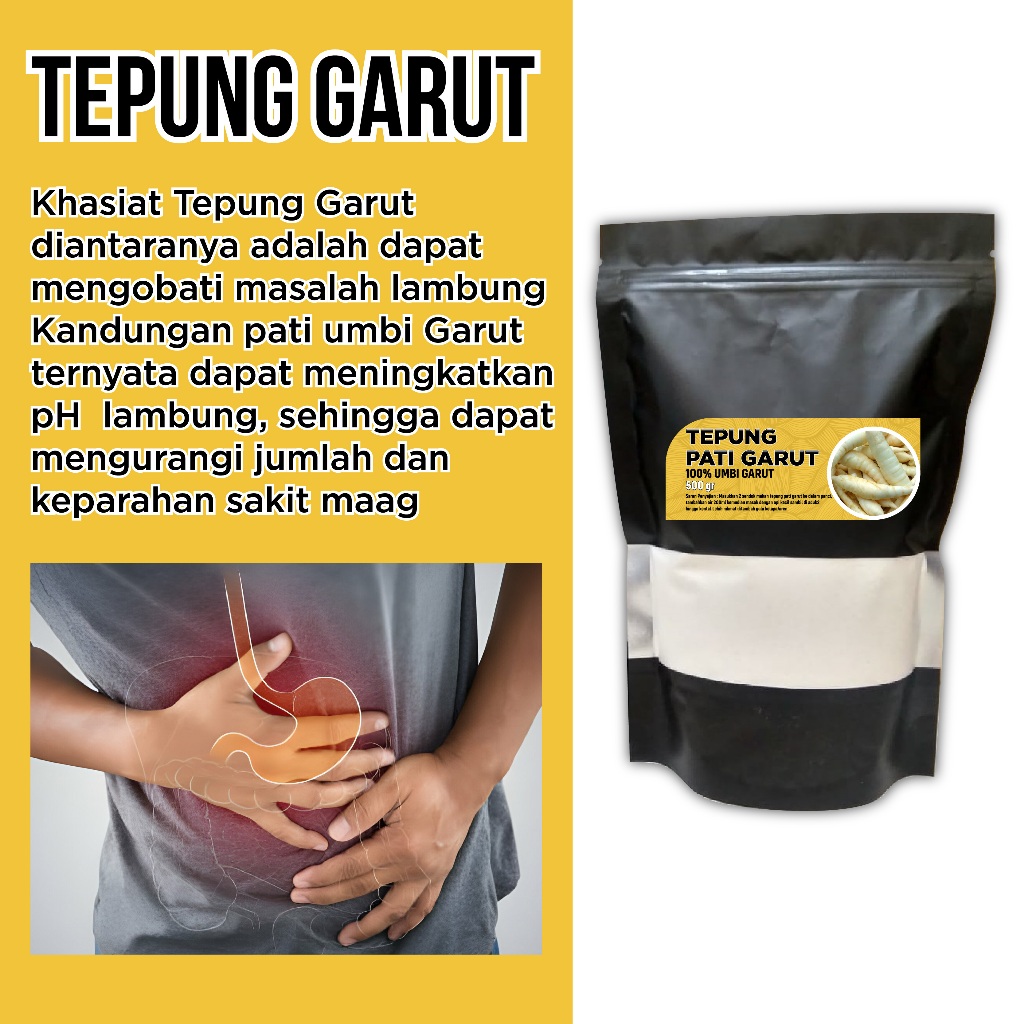 

Tepung Garut Pati Irut Angkrik Obat Asam Lambung 500 gr