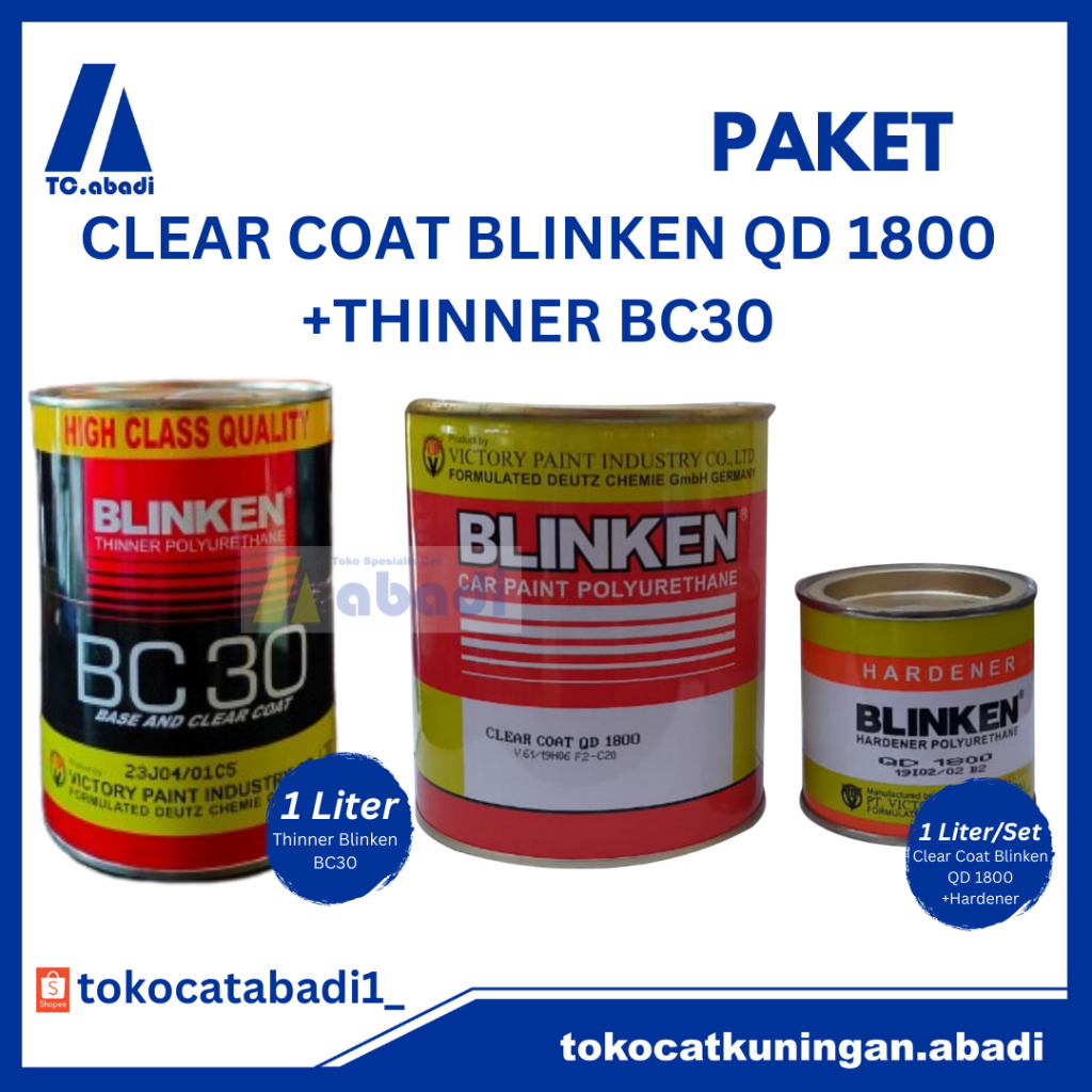 PAKET CLEAR COAT BLINKEN QD 1800 + THINNER BLINKEN BC30