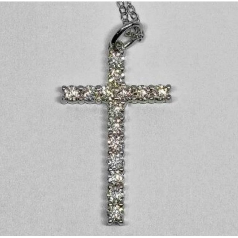 [Luxe Jewellery] 16-Kalung Moissanite Wanita 0.1 Carat | Moissanite Women Necklace 0.1 Carat